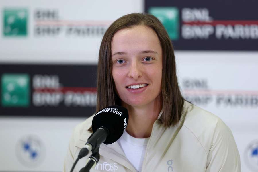 Swiatek, durante su rueda de prensa previa al Masters 1000 de Roma. Swiatek, durante su rueda de prensa previa al Masters 1000 de Roma.