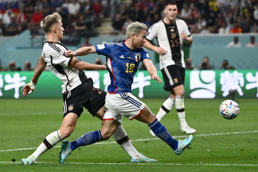 Takuma Asano scores his team's second goal