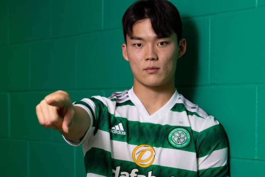 Oh Hyeon-gyu pictured after signing for Celtic