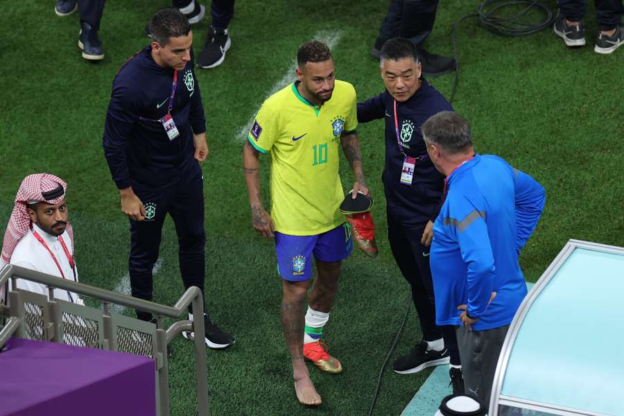 Neymar was seen limping heavily after the game