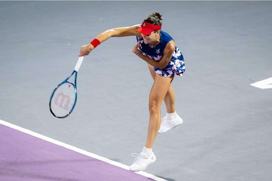 Ajla Tomljanovic of Australia in action during the second round of the 2022 WTA Guadalajara Open