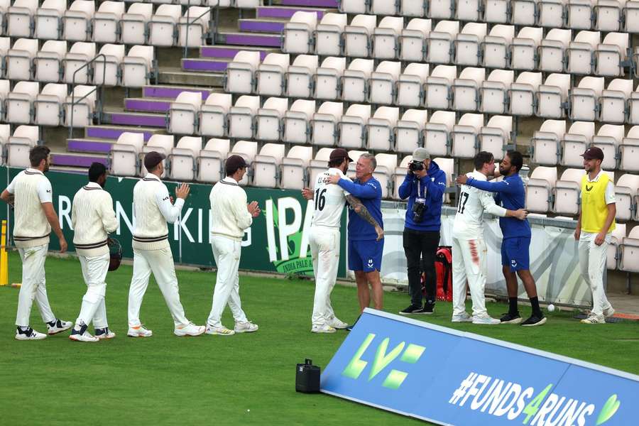 Surrey celebrate their win