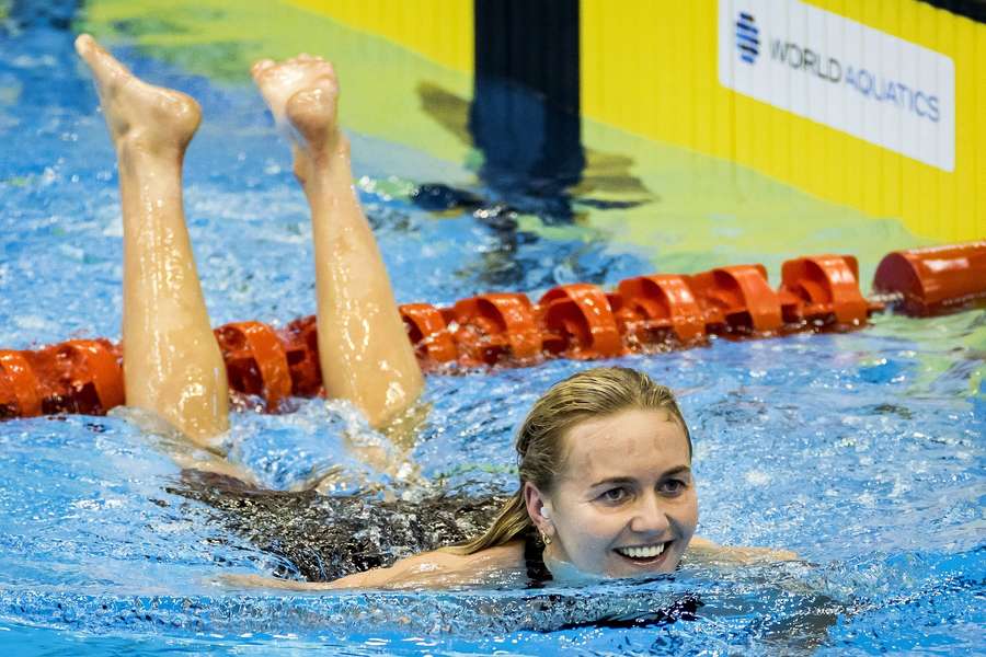 Ariarne Titmus uit Australie wint de finale van de 400 vrije slag