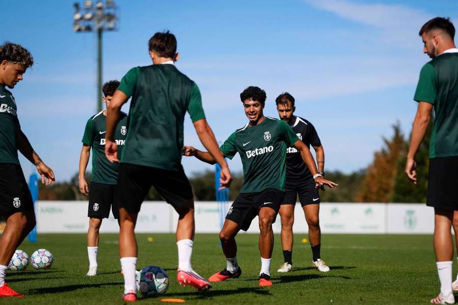 João Simões no treino do Sporting