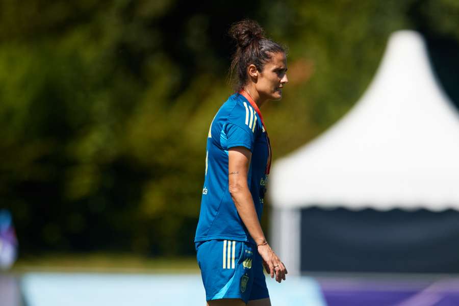 Montse Tomé, durante el penúltimo entrenamiento antes de medirse el miércoles a Alemania Montse Tomé, durante el penúltimo entrenamiento antes de medirse el miércoles a Alemania