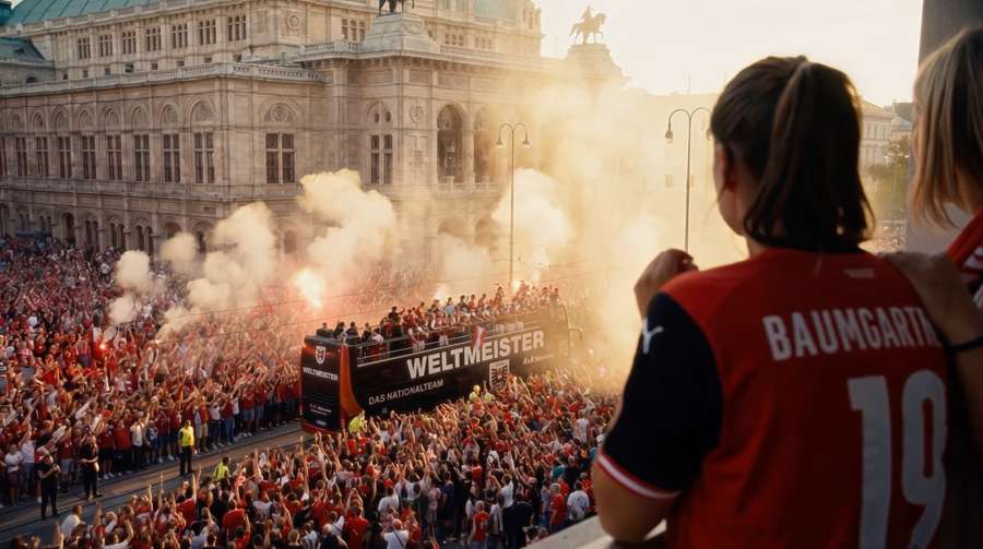 Österreich feiert den WM-Titel - noch ist es Traum Österreich feiert den WM-Titel - noch ist es Traum