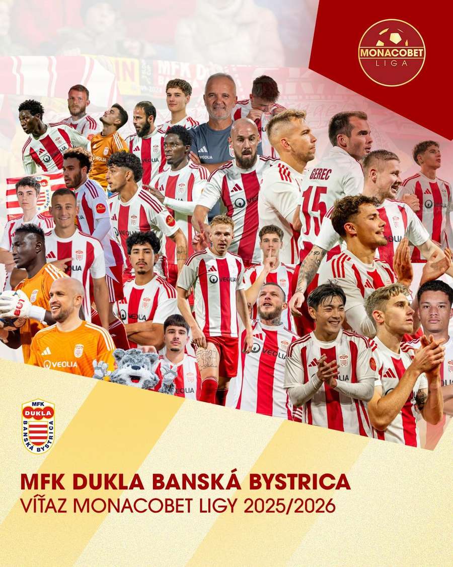 Dukla je majstrom MONACObet ligy.