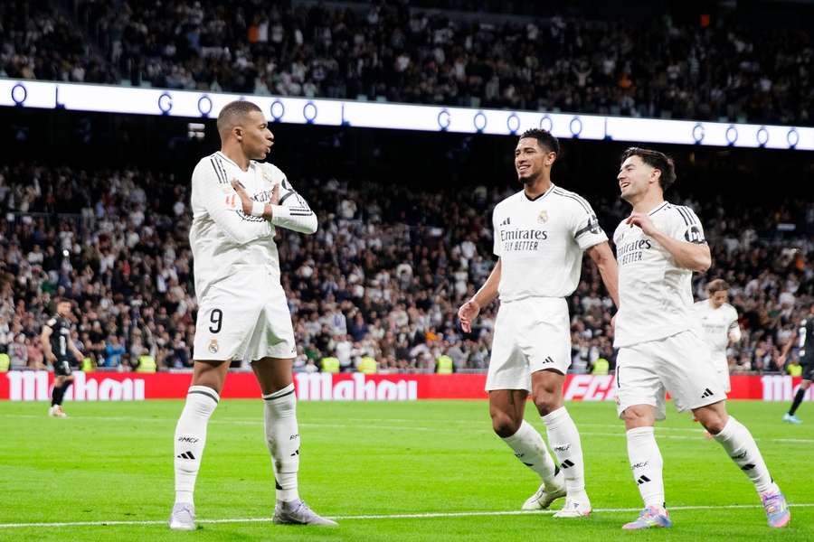 Mbappe celebrates his winning goal