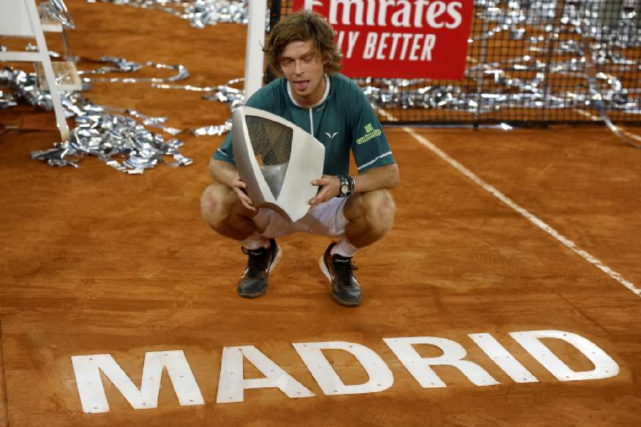 Rublev with his trophy