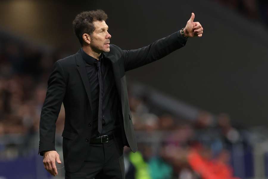 Simeone, durante el anterior partido del Atlético en LaLiga.