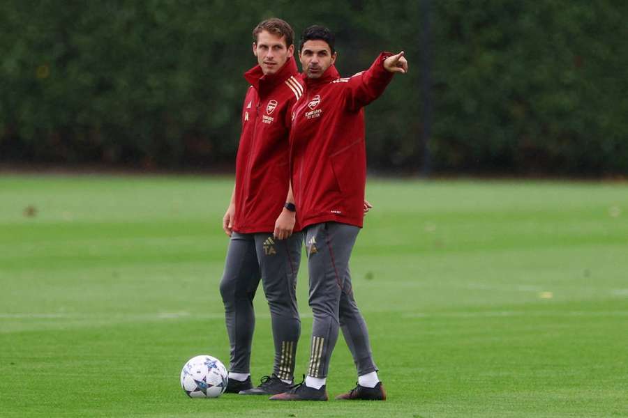 Mikel Arteta, en un entrenamiento del Arsenal