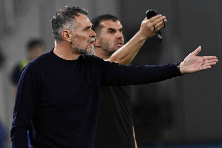 Georgia coach Willy Sagnol reacts 
