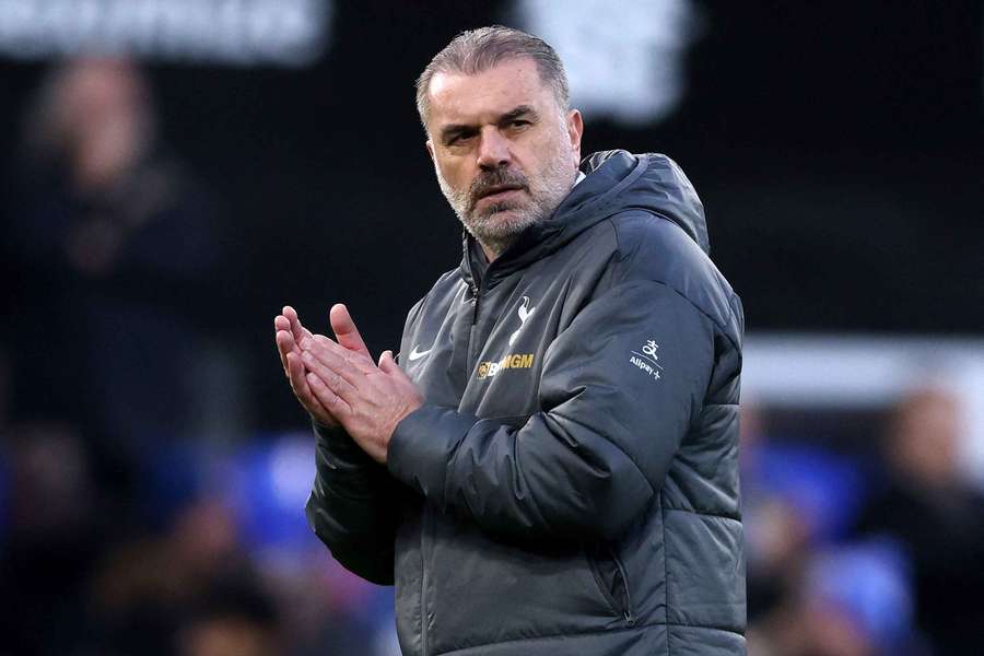 Ange Postecoglou reacts after Tottenham's match against Ipswich