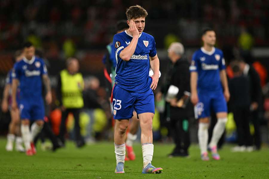 Mikel Jauregizar se lamenta en Old Trafford