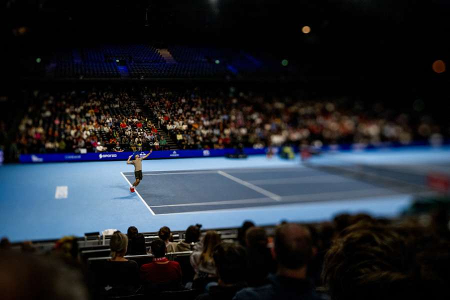 David Goffin em ação no Open de Bruxelas David Goffin em ação no Open de Bruxelas