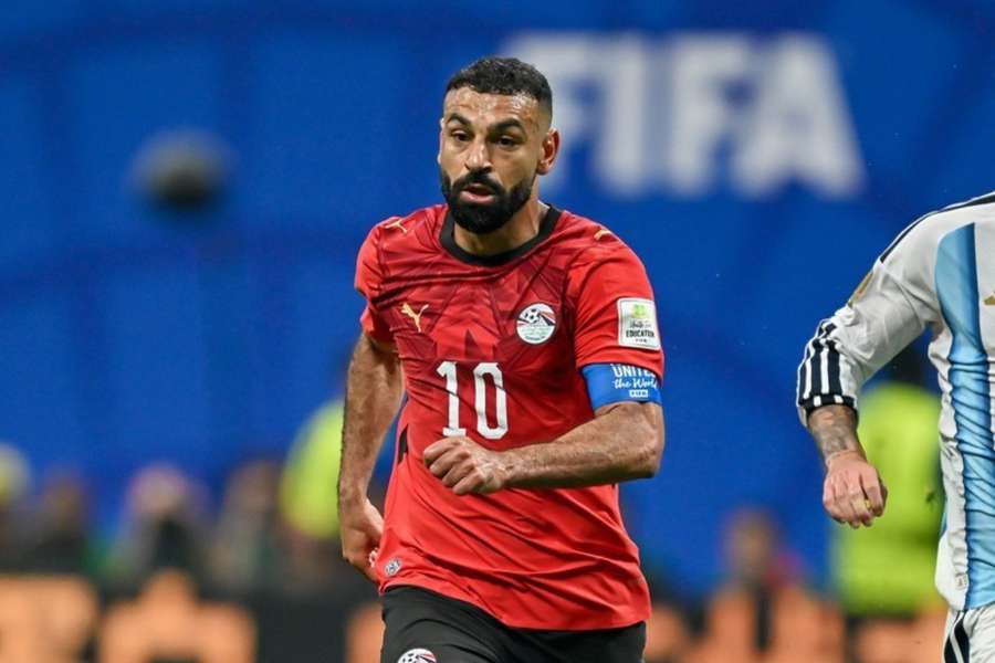 Mohamed Salah diante da Argentina, no Mundial