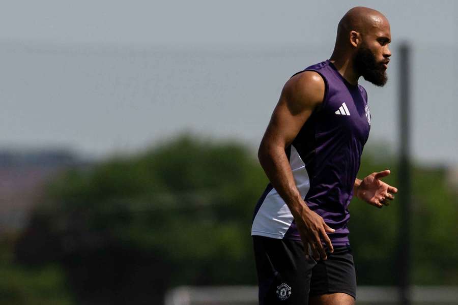 Mbeumo no treino do Manchester United