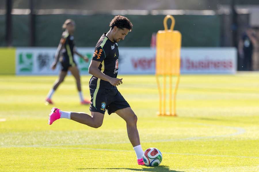 Marquinhos durante treinamento da Seleção Brasileira em Nova Jersey