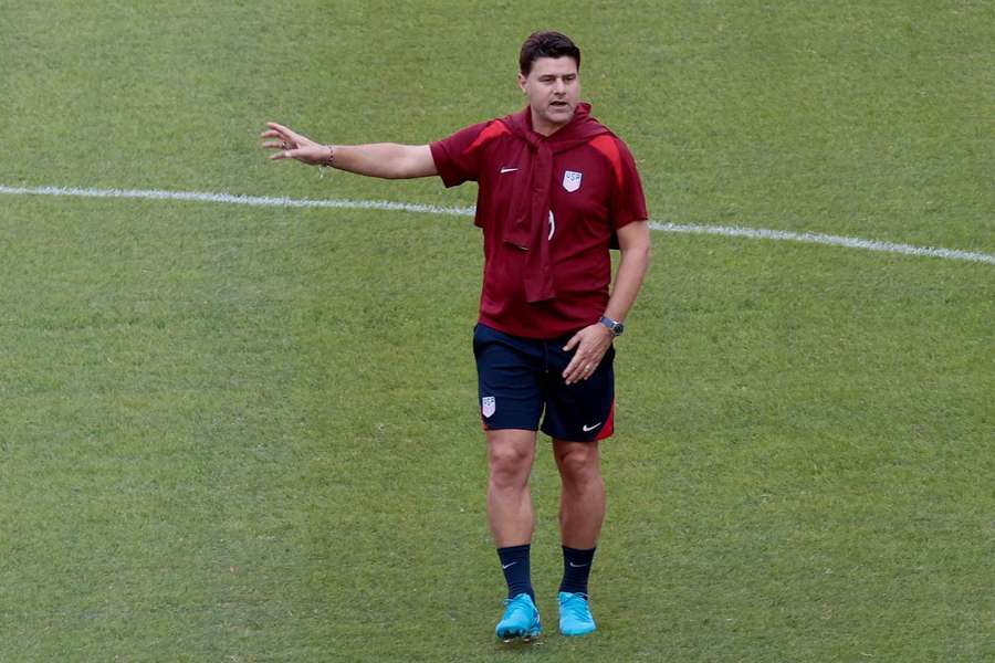 Pochettino, en un entrenamiento de Estados Unidos.