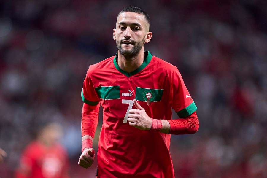 Hakim Ziyech v dresu marockého národního týmu.