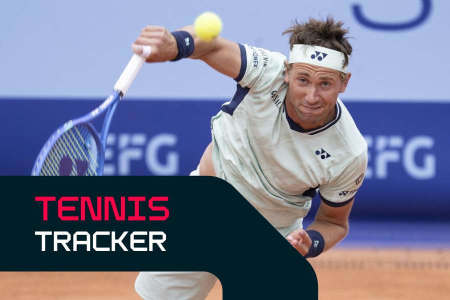 Casper Ruud in action in Gstaad