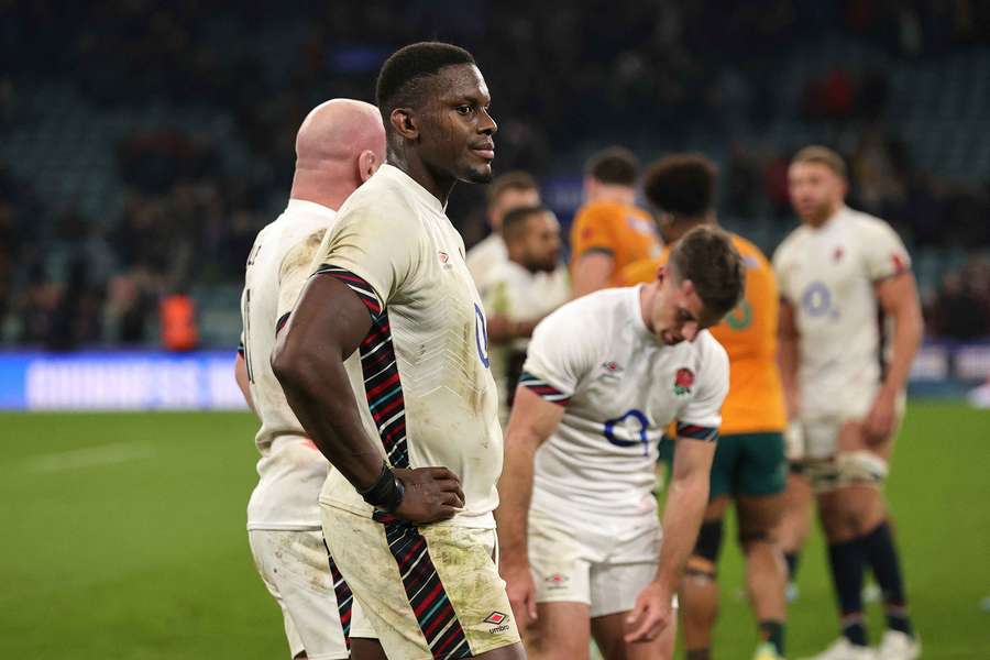 England lock Maro Itoje in action during defeat by Australia