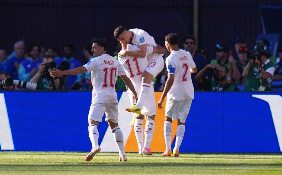 La gioia del Marocco dopo il gol di Saibari La gioia del Marocco dopo il gol di Saibari