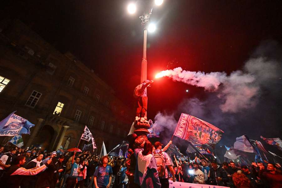 Napoli fans gather in Naples