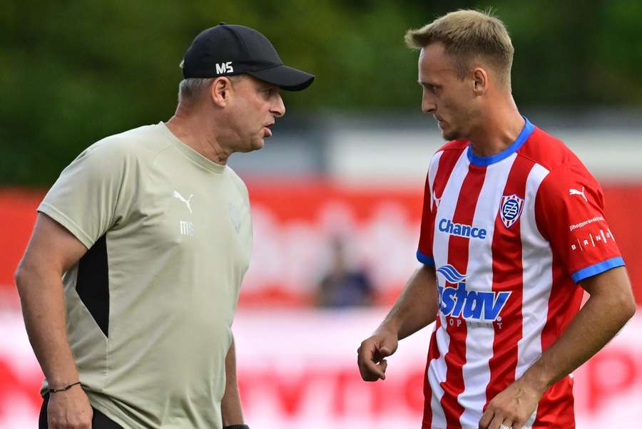 Martin Svědík a Patrik Čavoš při zápase Zbrojovky s Libercem. Martin Svědík a Patrik Čavoš při zápase Zbrojovky s Libercem.