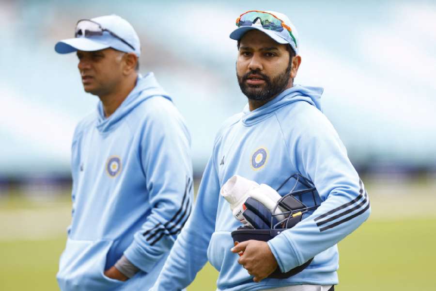 India's captain Rohit Sharma with head coach Rahul Dravid 