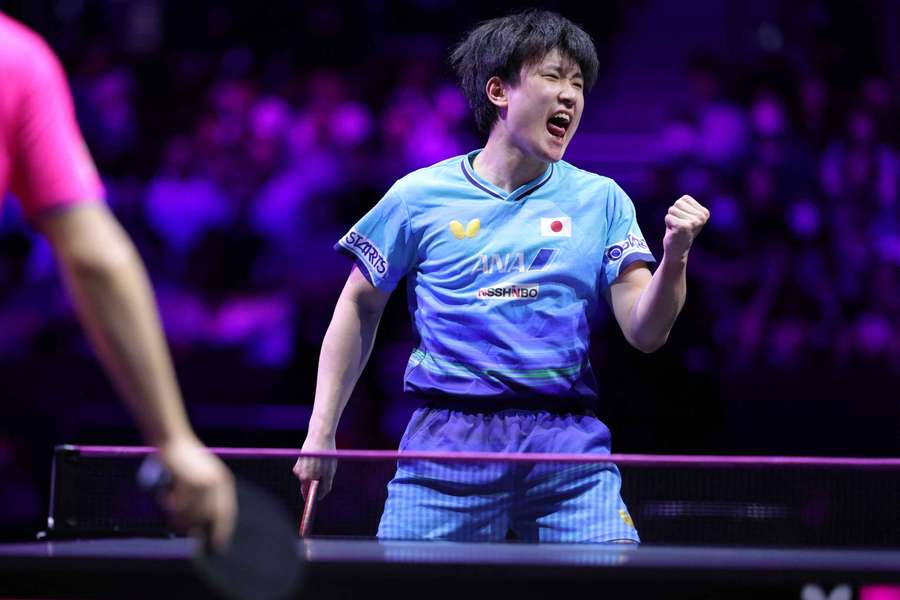 Tomokazu Harimoto lors des quarts de finale samedi. Tomokazu Harimoto lors des quarts de finale samedi.