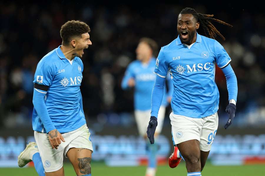 Frank Anguissa celebrates after scoring his side second goal 
