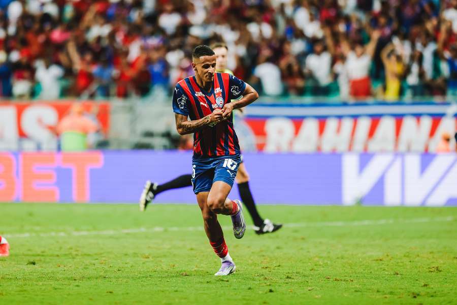 Juba celebra golo da vitória do Bahia Juba celebra golo da vitória do Bahia