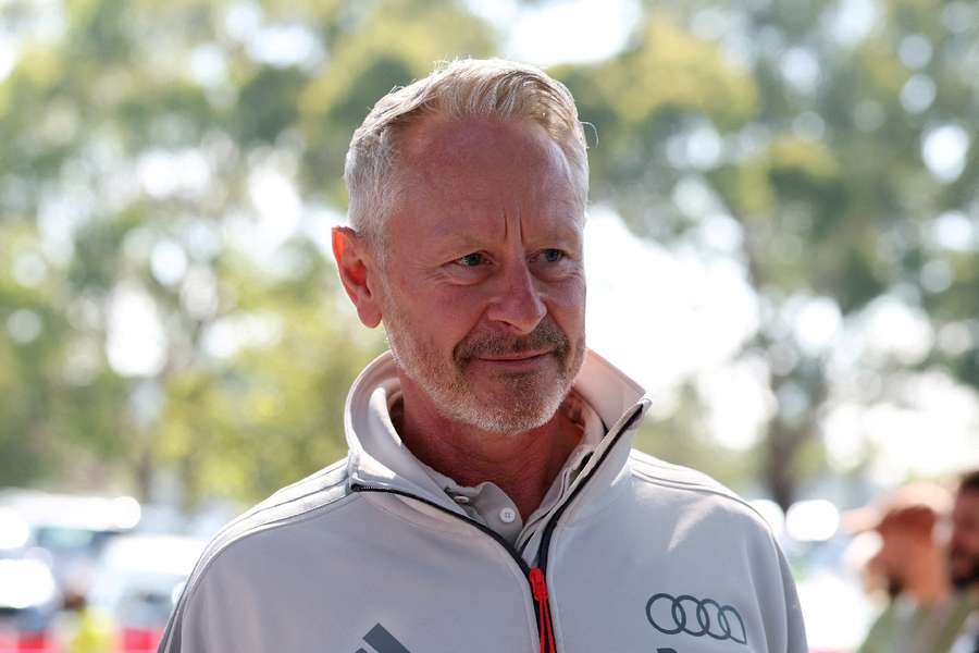 Former Audi team principal Jonathan Wheatley arrives ahead of the Australian Grand Prix 