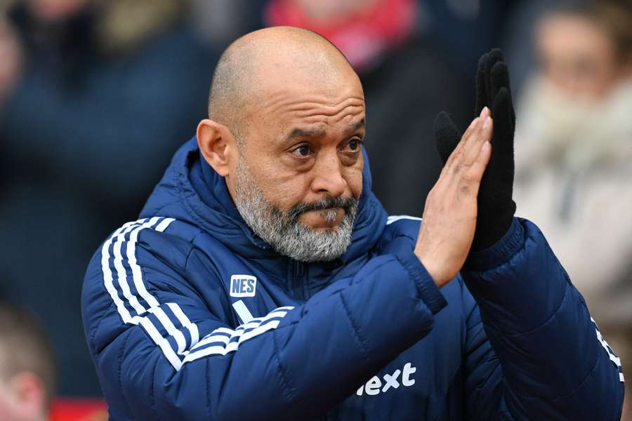 Nuno Espirito Santo applauds supporters after Nottingham Forest's win over Southampton last week