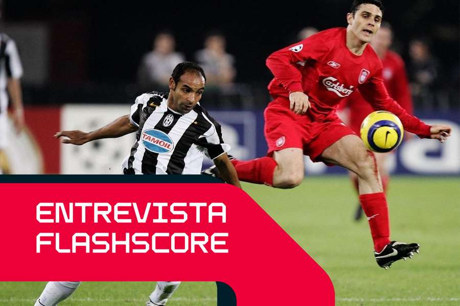 Antonio Núñez frente a Emerson, num Juventus-Liverpool