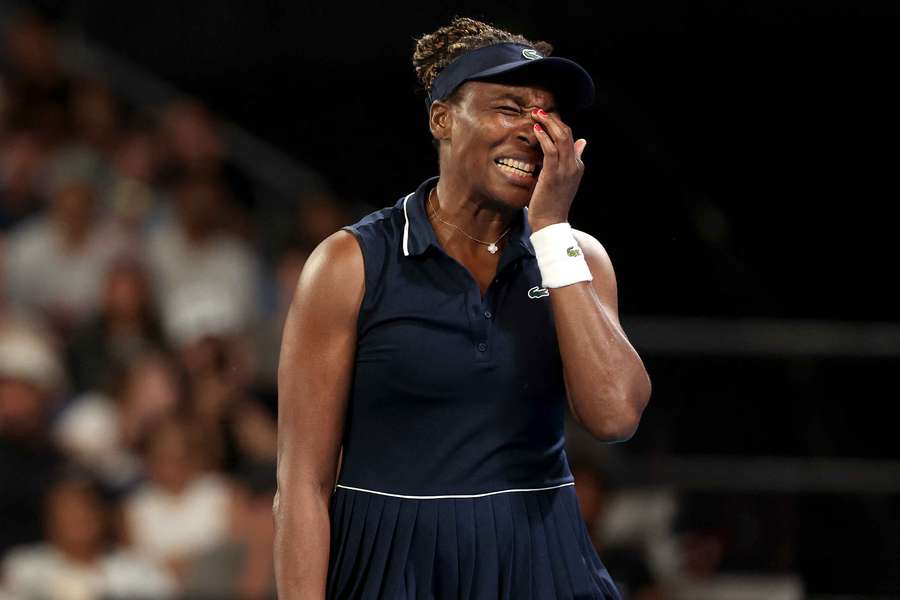 Venus Williams reacts to a point against Olga Danilovic