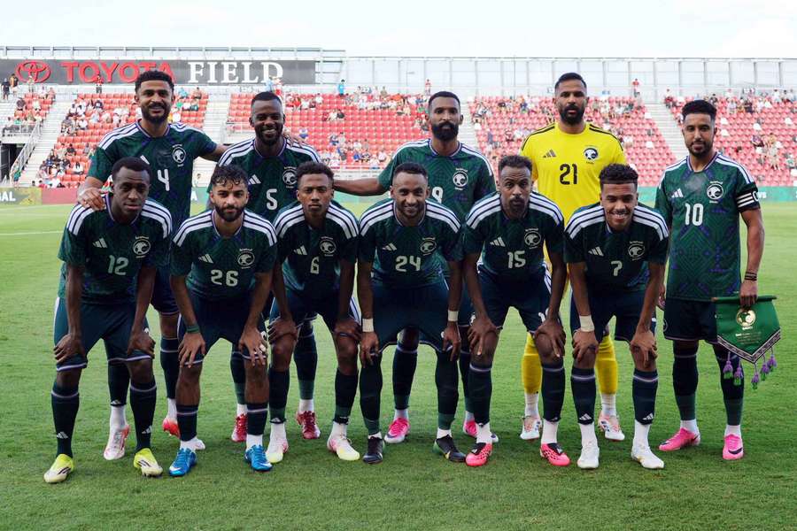 Saudi Arabia before their pre-tournament friendly against Senegal Saudi Arabia before their pre-tournament friendly against Senegal
