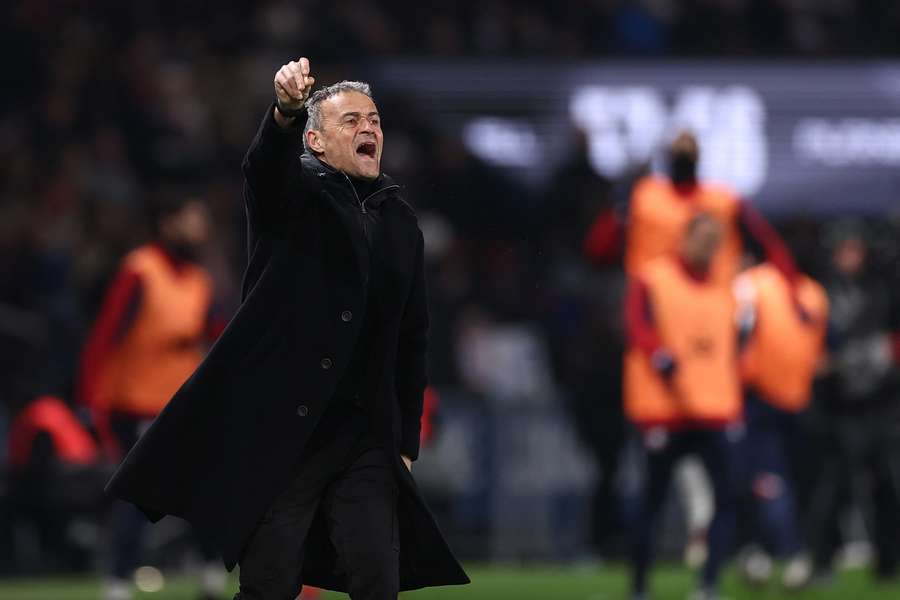 Luis Enrique lors de l'affrontement entre Lille et le PSG.