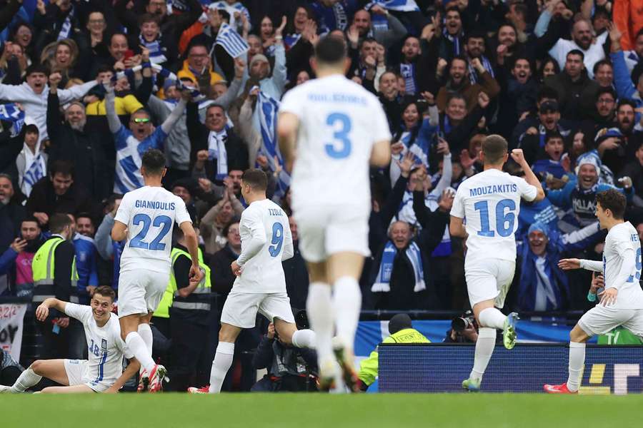 Greece thrash Scotland to earn promotion to UEFA Nations League A