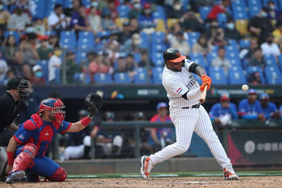 Wladimir Balentien of the Netherlands in action during the match