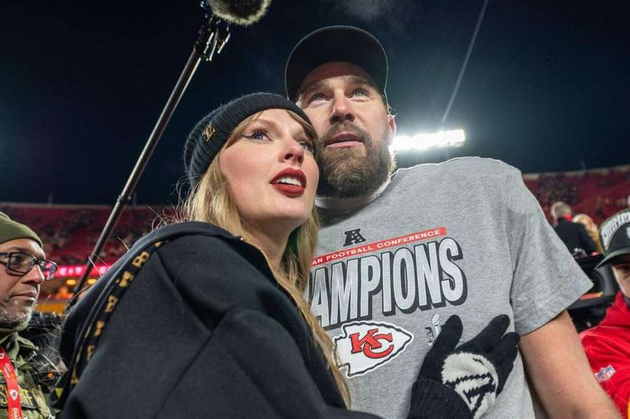 Taylor Swift und Travis Kelce beim letzten Super Bowl.