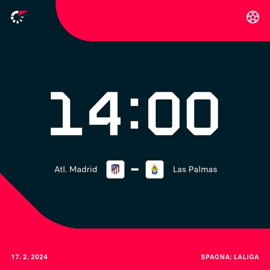 Altetico-Las Palmas è in programma il 17 febbraio alle 14:00