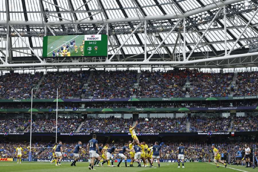 View of the Champions Cup final between Leinster and La Rochelle