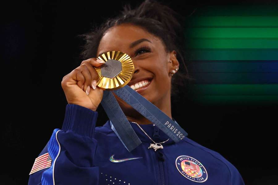 Biles with her gold