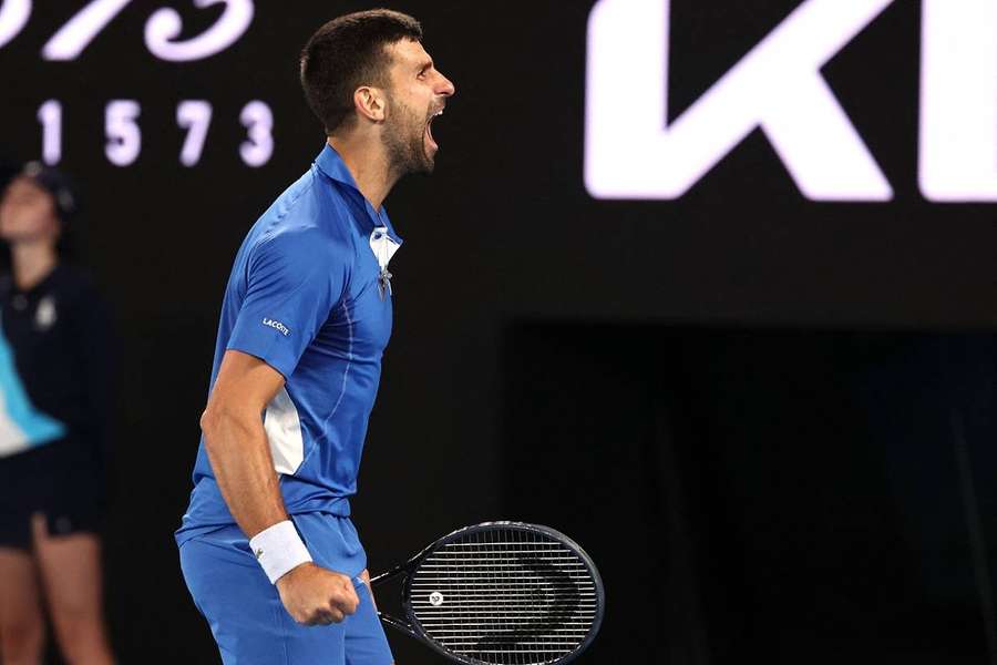 Djokovic expressou alegria após o jogo