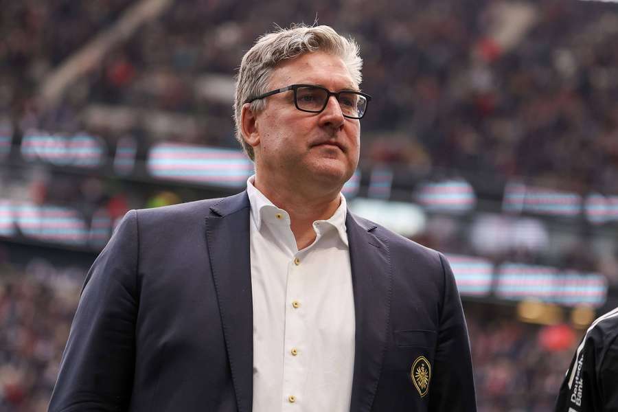 Hellmann vor dem 34. Spieltag der abgelaufenen Saison im Deutsche Bank Park