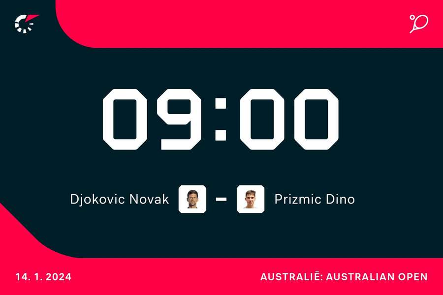 09.00 uur: Novak Djokovic - Dino Prizmic