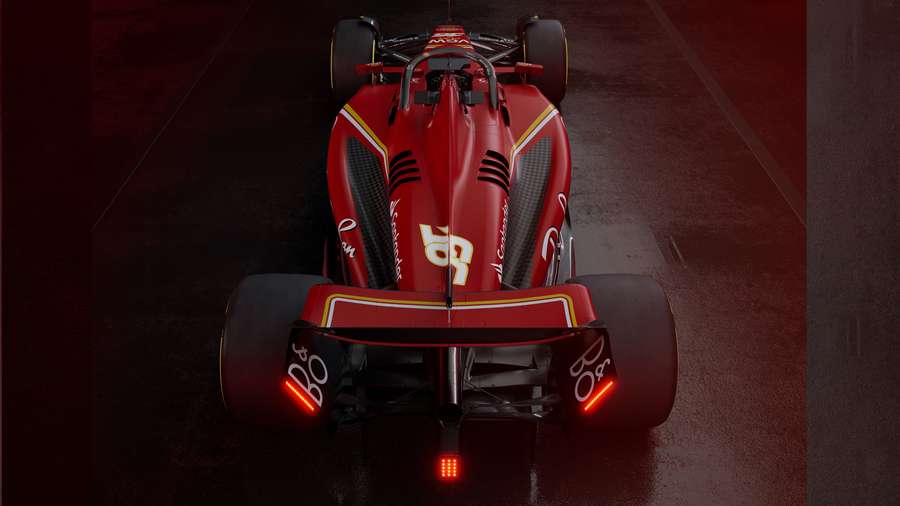 De achterkant van de Ferrari