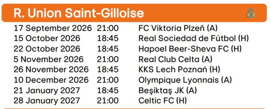 Program Union SG în Europa League Program Union SG în Europa League